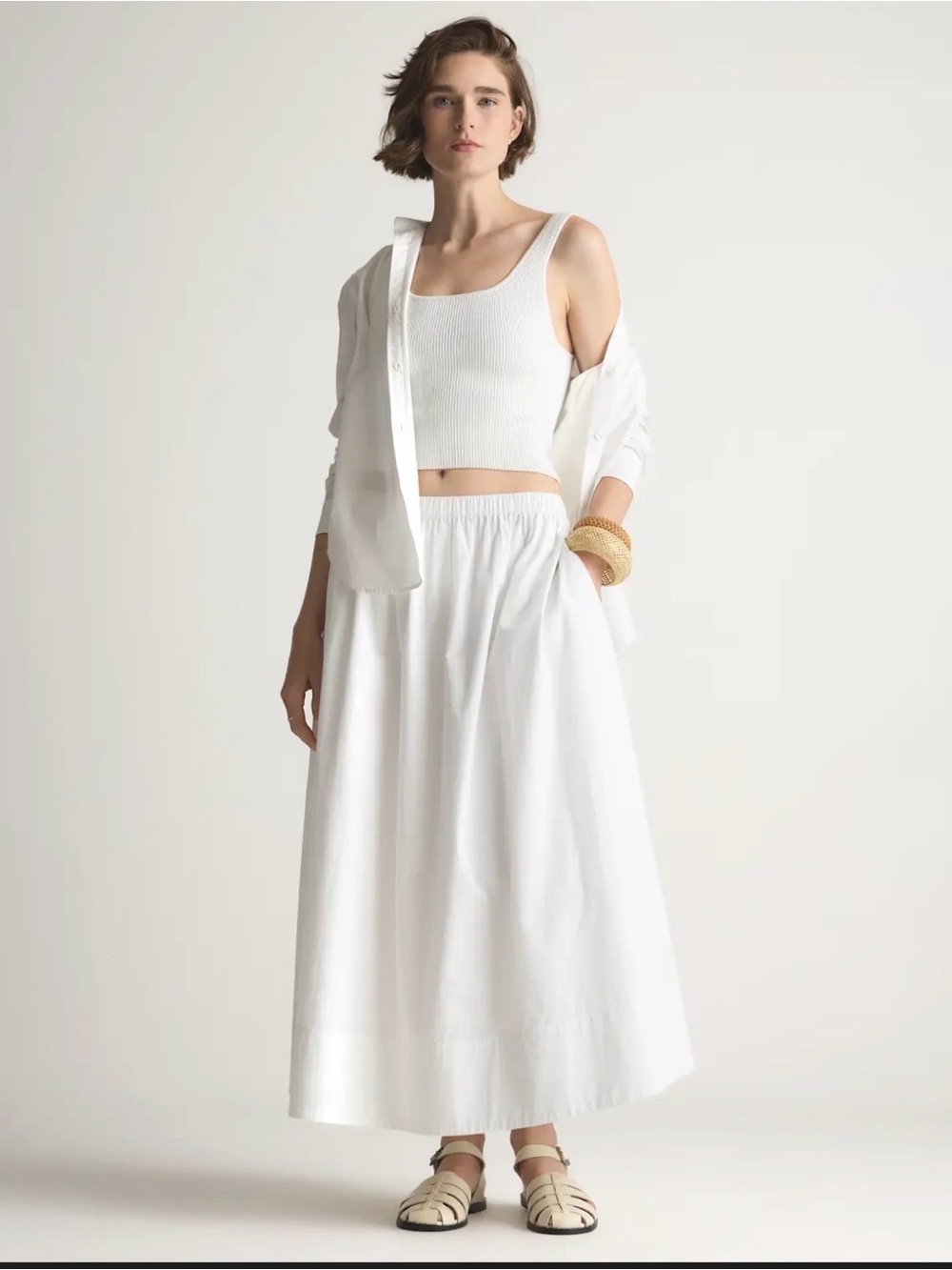 Quince Organic Cotton Poplin A-Line Maxi Skirt